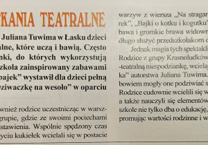 Tekst artykułu umieszczony w "Panoramie Łaskiej"