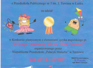 "W kogo zamienię Mr or Mrs Potato?"-ogólnopolski konkurs plastyczny z elementami języka angielskiego.