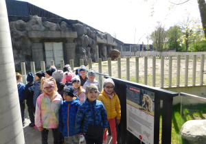 Dzieci przy wybiegu słoni.