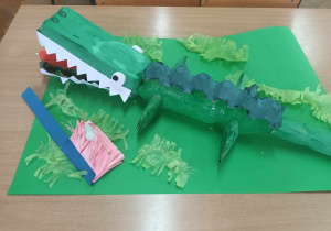 Gotowa praca plastyczna dziewczynek: „Krokodyl Aleksander u dentysty"