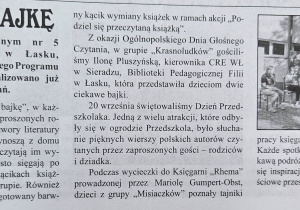 Tekst artykułu wraz ze zdjęciami umieszczony w "Panoramie łaskiej"