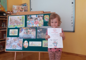 Maja za udział w konkursie „ Pani Wiosna” otrzymała dyplom.